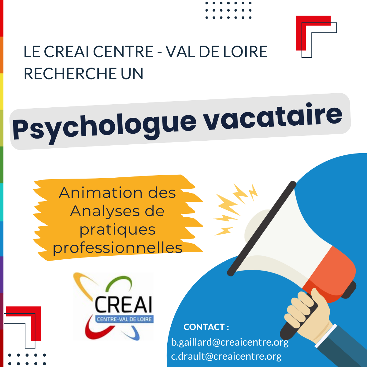 Nous recherchons un/une psychologue vacataire
